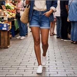 Wax Jean Blue Denim Shorts